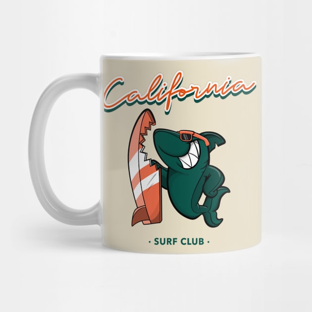 California Surf Club Cool Shark by Tip Top Tee's